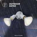 3 x GLOBE Electric 240W Twin Head Dusk to Dawn Security Flood Light, White Finish, Automatic Photocell, Hardwired, Weather Resistant Outdoor Spotlight, 17000081