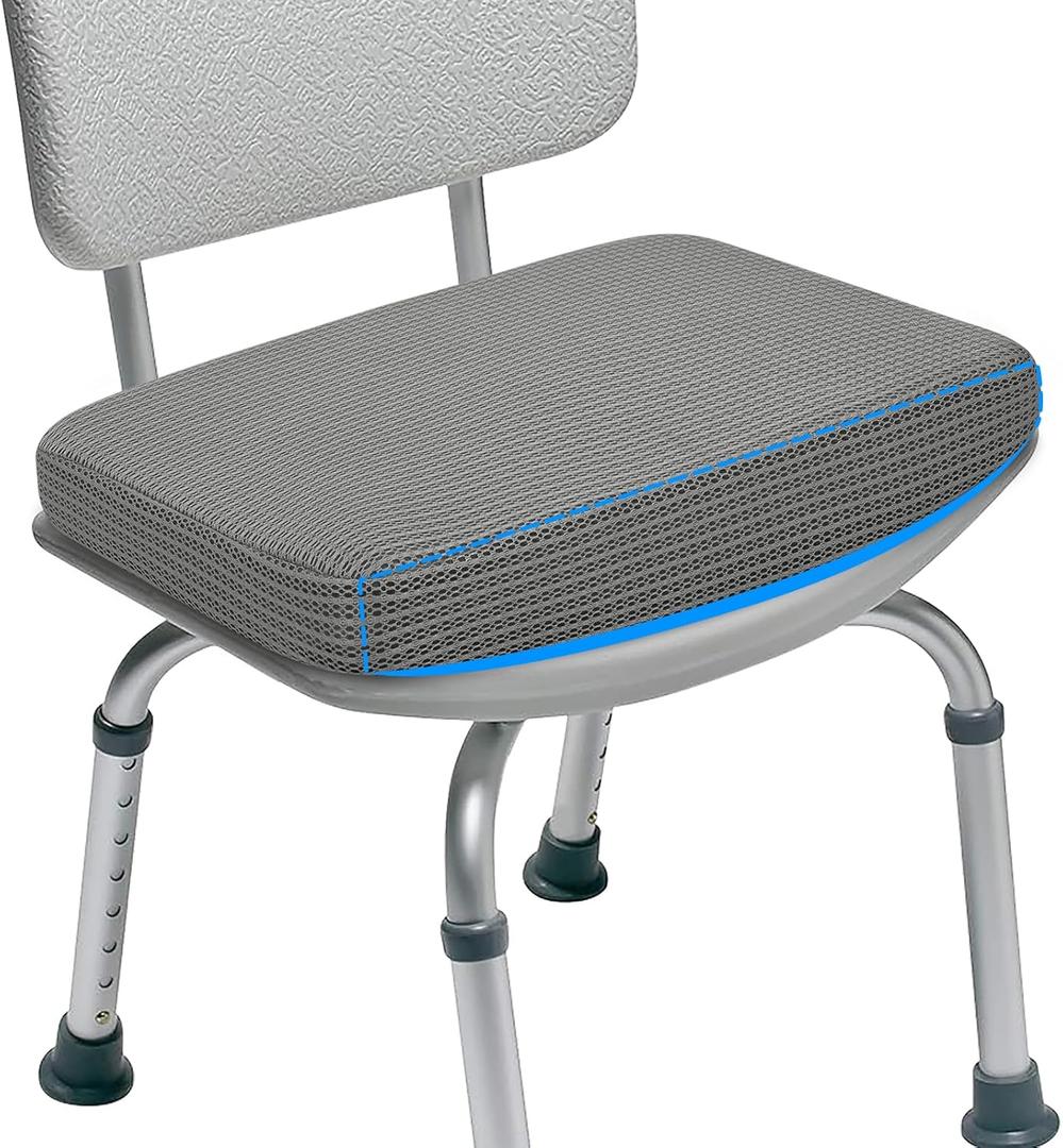 HAVARGO Shower Seat Cushion for Transfer Bench for Bathtub Shower Seats for Elderly, Easy Maintenance Anti Slip Quick Dry Soft to Skin Foam Cushion,Grey (Grey | 15.75"x11")