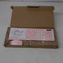 Wireless Keyboard and Mouse Combo, Reccazr 2.4G Full-Sized Keyboard and Mouse Cordless, 3 DPI Adjustable Mouse, Dual-System Keyboard for Computer/Laptop/Windows/Mac (Pink & White)