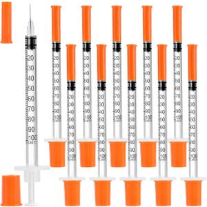 100PACK U-100 Syringes 30G 5/16" (8mm) 1ml/cc, Disposable Syringe, Lab Supplies, Individual Wrapped, Pack of 100