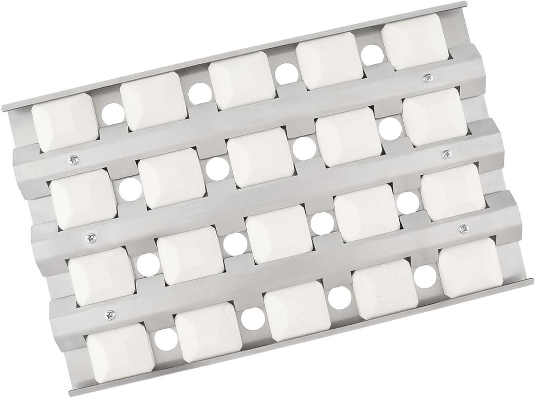 S23218-32Y Briquette Tray for Delta Heat 32 Inch Grill Replacement Parts for Delta Heat DHBQ32 DHBQ32G DHBQ32R/S DHBQ32R DHBQ32RS Ceramic Briquettes Tray with 20 Ceramic Briquettes