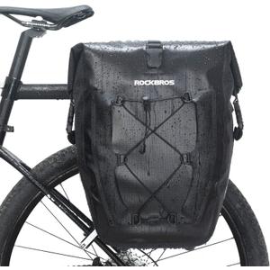 ROCKBROS Bike Panniers Waterproof Rear Rack Bag Max 30L Large Capacity for Cycling Traveling Commuting (Black*1)