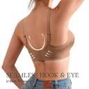 DEANGELMON Scalloped V Neck Wireless Bras for Women Seamless No Underwire Full Coverage Push Up Bras Soft Comfort Bralettes(Coffee,S) (Brown, S)