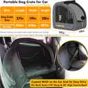 PAWZIDEA Portable Dog Crate for Car Travel, Collapsible Pet Travel Crates  Enclosed Soft-Sided Car Kennel Carrier for Backseat, Secures w/Seatbelt & Headrest Strap, Chew-Proof, Mid-Hemp Grey, Large