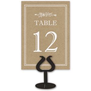 Printed Party Table Card Numbers 1-25, Double-Sided, Rustic Kraft