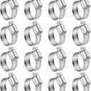 WINL Stainless Steel Hose Clamps - 16 Pack Worm Gear Drive Hose Clamps SAE 16 Clamping Range 3/4 Inch to 1-1/2 Inch (19mm-38mm) for Automotive Plumbing, 3/4'', 1'', 1 1/4'' Clamps