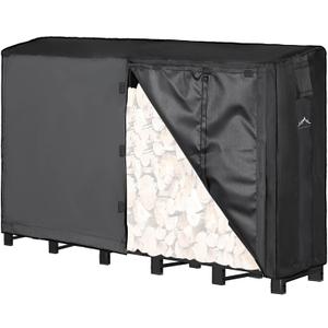 Himal 6ft Waterproof Firewood Cover, Heavy Duty 600D Oxford Outdoor Storage Wood Rack Cover with Buckle (Log Rack not Included)