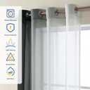 Ombre Sheer Curtains for Living Room Bedroom, Grommet Top Gradient Semi Sheer Light Filtering Home Decor Window Drapes, Set of 2 Panels, Black, 52x84 Inch