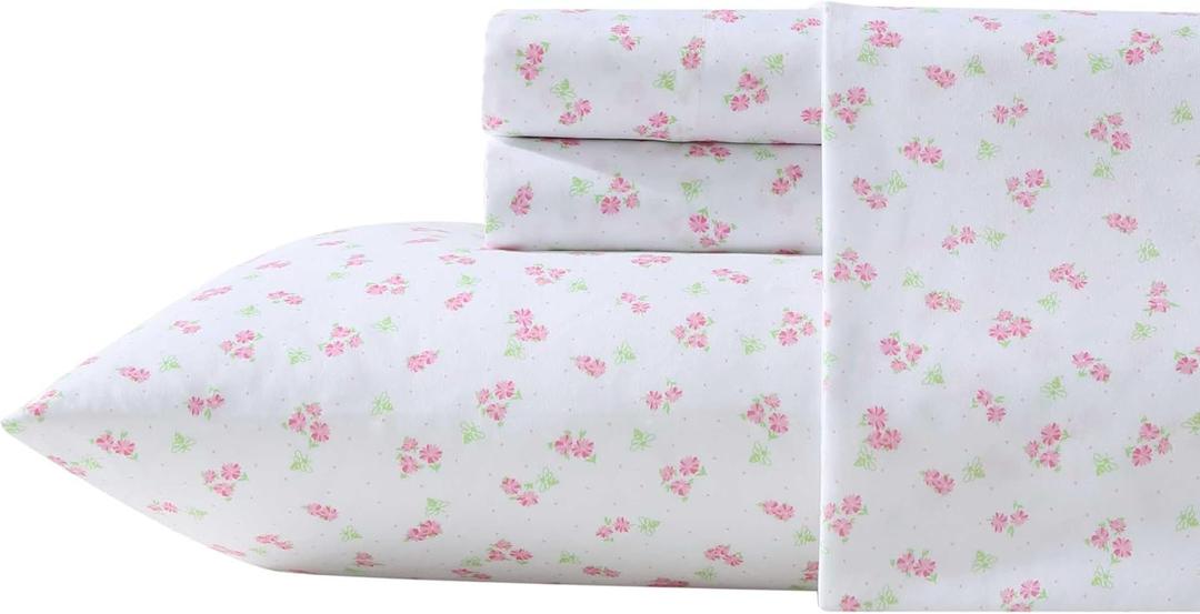 Laura Ashley Kids - Full Sheet Set, Ultra-Soft Microfiber Bedding with Fully Elastic Fitted Sheet, Kids Bed Set with Pillowcases, Easy Care Bedding (Busy Bee)