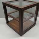 KoolMore 15 in. Dark Wood Countertop Open Back Dry Bakery Display Case, Pastry, Cake and Bread Display with Tempered Glass