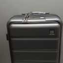 Expandable 20Inch Carry On Luggage Airline Approved - Front Pocket Travel Suitcase 100% PC Unbreakable -with Cup Holder,USB Charge,Side Pothook, 360Spinner Wheels, TSA Lock-Grey,20 Inch-EXT