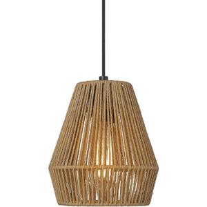 ELYONA Woven Pendant Lights, 7 Rustic Rattan Hanging Lamp Adjustable Handwoven Basket Shade, Boho Pendant Light Fixtures for Kitchen Island, Dining Room, Bedroom, Farmhouse Bar, Foyer Hallway, Brown (7")