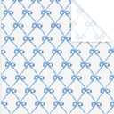 6 x JarThenaAMCS 6 Sheet Blue Bow Wrapping Paper -Not Roll- Bow Knot Gift Wrap Paper Folded Flat for DIY Crafts Party Supplies, 27.6 x 39.4 Inch