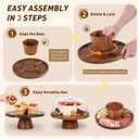 Bellsal Wooden Cake Stand with Lid, Acacia Cake Stand with Plastic Dome, 12-Inch Versatile Dessert Table Display Set & Charcuterie Board for Cheese, Chips & Dips, Fruit Platter, Cake Holder for Party