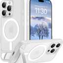 Temdan Magnetic Compatible with iPhone 15 Pro Max Case, [Built-in Invisible Kickstand][Compatible with MagSafe][Military Grade Shockproof] Slim Translucent Matte Phone Case for iPhone 15 Pro Max 6.7"