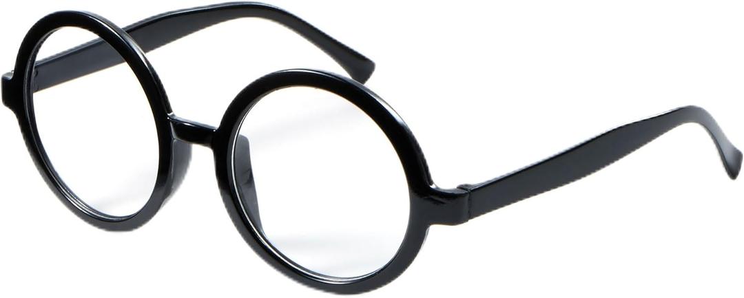 Spooktacular Creations Halloween Wizard Glasses，Wizard Round Glasses Costume Glasses, Halloween Black Circle Glasses Eyeglasses for Halloween Kids & Adults Costume Accessory Party Favor