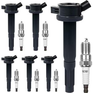 HQPASFY Ignition Coil Pack UF486 & Iridium Spark Plugs Set of 6 Compatible with 2009-2012 Ford Escape, Ford Fusion, Mazda Tribute, Mercury Mariner, 2006-2011 Mercury Milan Replace# GN10238