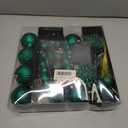 50PCS Christmas Tree Ornaments Set with Shatterproof Balls Icicle Snowflake Hanging Ornaments for Home Office Farmhouse Christmas Decorations, Dark Green