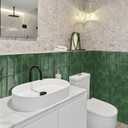 DEWOO Peel and Stick Subway Backsplash Green Kitchen Bathroom Rectangle Self Adhesive Wall Tile Brick (10-Sheet, 12"12")