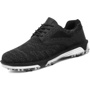 ULTIANT Men's Golf Shoes Fixed Nailless Sole Lightweight Breathable Spikeless Outdoor Footwear Size 47