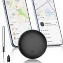 2-in-1 Air Tracker Tag for iOS & Android - Smart Tags Dual System Bluetooth Finder Compatible with Apple Find My & Android Find Hub, Mini GPS Tracker Item Finders for Keys, Wallet, Luggage, Pet, Bike (black)