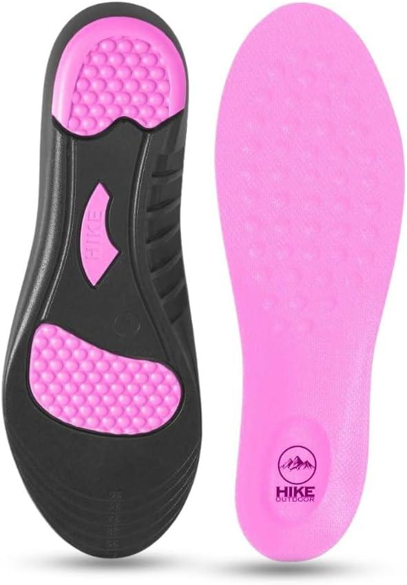 Hike Footwear Orthopedic Soles HF- Pain Relieving and Shock Absorbing Foot Pads, Soles for Men and Women (Pink), Size: M (10 - 14) (Women)