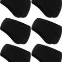BBTO 6 Pcs Ear Warmer Headbands Winter Ear Muffs Running Sport Full Cover Headbands for Men Women Ski Running Cycling Outdoor (Black)