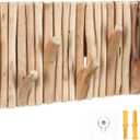 Novabright Farmhouse Wall Decor, Rustic Wood Coat Rack Wall Mount, Vintage Country Decorative Hook for Living Room, Bedroom, Kitchen, Bathroom, Modern Farmhouse Home Decoration