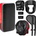 10 In1 Punching Mitts Kick Pad Set Taekwondo Pads Boxing Mitts Focus Pads Boxing Gloves Safety Head Guard Wrist Band for Kickboxing, Karate, Muay Thai, MMA Training (Black)