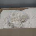 Joyreap 3-Piece Plush Shaggy Comforter Set, Twin Size Luxury Faux Fur Velvet Fluffy Bedding Set for All Season (Cream White, 68x86 inches)