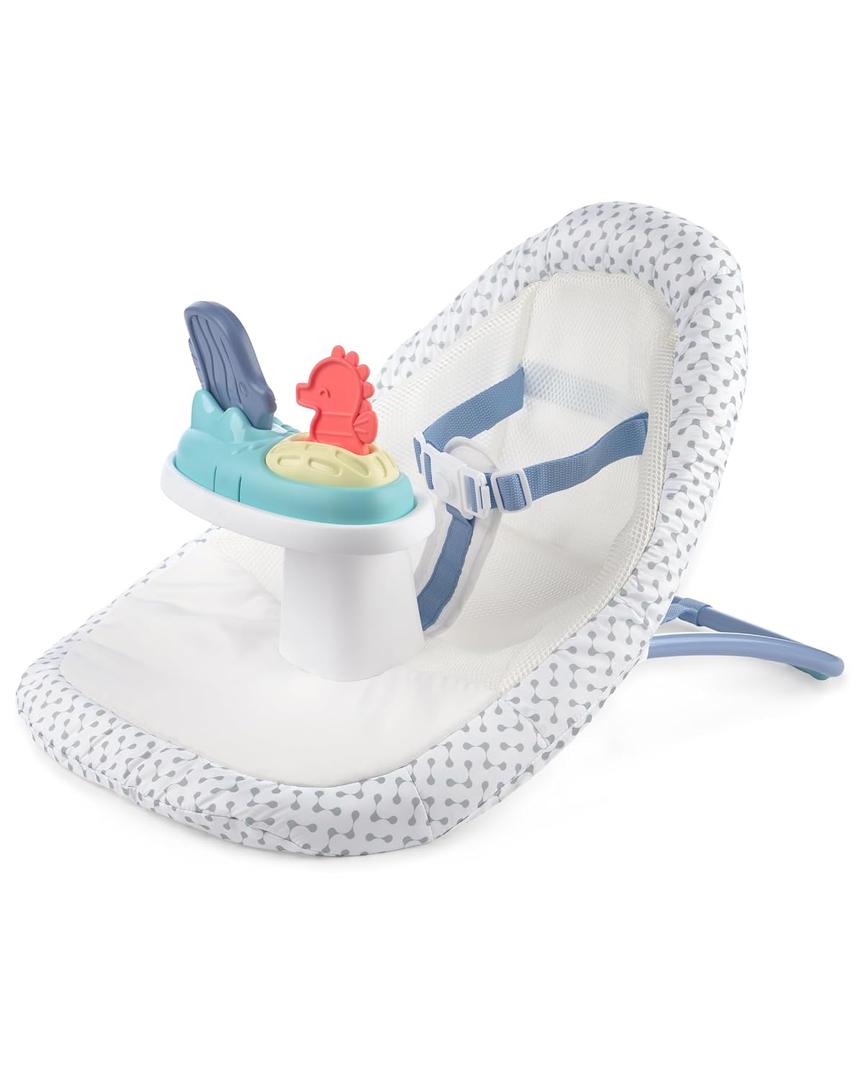 Skip Hop 2-in-1 Baby Ergonomic Activity Floor Seat for Upright Sitting Lightweight and Travel-Friendly Seascape Age 0+