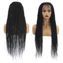 Miz Barn 360 Full Lace Front Knotless Braided Wig, 26 Inch Handmade Synthetic Lightweight Box Braid Wig Twist Braided Wig With Baby Hair Swiss Lace Braids Wigs For Black Women (26", 1B#)