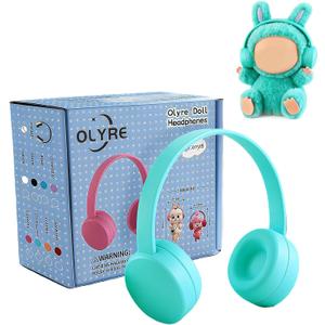 2 x Olyre Mini Doll Headphones 17cm 1/6 BJDs, Doll Accessory, Blue(No Doll) | Miniature headset for trendy toy dolls; Decorative headwear; 17cm 6.69" Dolls & 1/6 BJDs