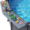 POOLHACKER Poolside Bar Extended, [Original] Swim Up Bar Exclusively for Above-Ground Round Pools. Patio Poolside Table Smart Fold Easy Maintenance, Weather Resistant Stable Tabletop, 11 inches x 17 inches x 12 inches