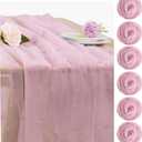 Set of 6 Pearl Table Runner 29 x 120 Inch Tulle Fabric Lace Table Runners for Bridal Shower Birthday Party Wedding Arch Dessert Table Decor(Pink)