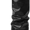 Modatope Knee High Boots Women Fold Over Knee High Boots Chunky High Heels Long Boots Zipper Pointed Toe Dress Tall Boots for Women 8.5, Black