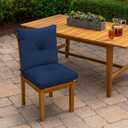 Arden Outdoor Plush Modern Tufted Blowfill Dining Chair Cushion, 21 x 40, Rain-Proof, Fade Resistant, Tufted Cushion for Dining and Bistro Chairs Sapphire Blue Leala
