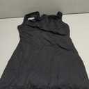 QINSEN Womens Open Back Tennis Dress Sleeveless Built in Shorts Golf Athletic Dress with Pockets (Black, XL)