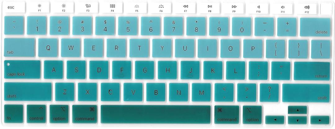 Se7enline Compatible with MacBook Keyboard Covers for Mac Air 13 inch 2018/2019/2020/2021/2022/2023/2024 for MacBook Air 13-Inch Touch ID with Retina Display M1 A2337/A2179 US Layout, Gradient Green
