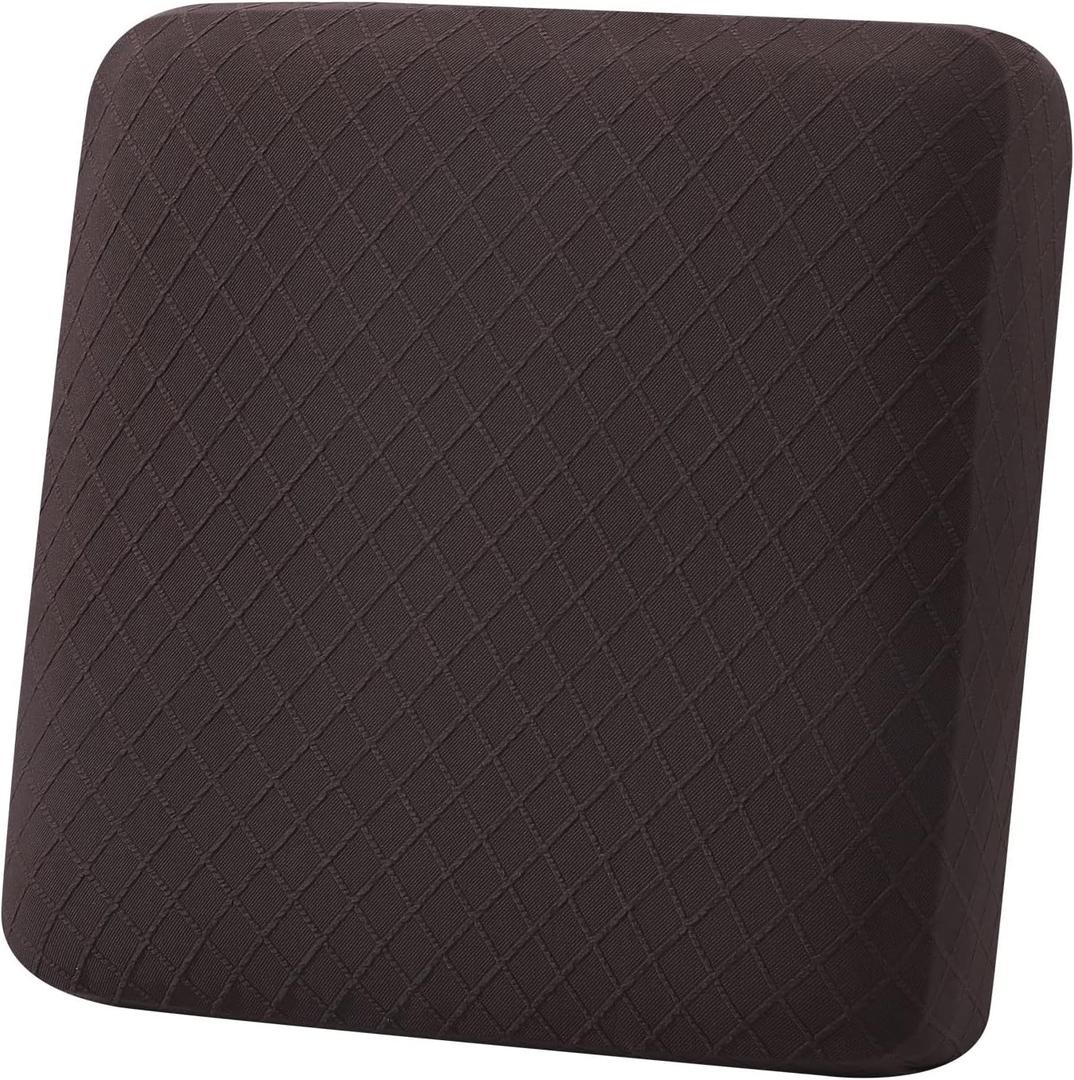 hyha Outdoor Couch Cushion Covers, Sectional Couch Sofa Covers Washable, Jacquard Diamond Lattice, Stretch Sofa Seat Cushion Cover for Indoor/Outdoor Patio Furniture (1 Piece for Small, Brown)