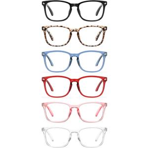 CCVOO Reading Glasses for Women/Men, Eyeglasses, Blue Light Readers for Women/Men, Computer Eye Glasses, Cheaters (6 Pack Mix)