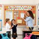 65.6 FT Bulletin Board Borders White and Brown Checkered Scalloped Borders Trim Self-Adhesive Scalloped Decorative Trim Roll Back to School Decor for School Blackboard Desk Wall