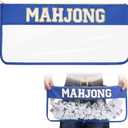 1 PCS American Mahjong Bag - Empty Mahjong Tiles Bag Only with Zippered & Letters, Case Only(Dark Blue,Moh-jong) (Blue)
