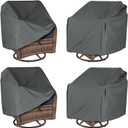 Waterproof Patio Chair Cover 4 Pack (37.5 W x 39.25 D x 38.5 H inches) for Outdoor Swivel Chair/Lounge Deep Seat Cover, Heavy Duty and Waterproof Outdoor Patio Furniture Covers, Grey