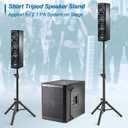 Vondynote Pair of Tripod Speaker Stands Adjustable Height from 33.5" to 53.5" Slim Mini Speaker Stand PA DJ Short Tripod Speaker Stand