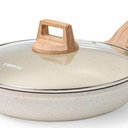 CAROTE Non Stick Frying Pan, NonStick Granite Skillet Omelet Pans, Stone Cookware Chefs Pan, PFOA Free, (White Granite, 12Inch)