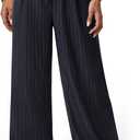 NIMIN Women's Pull On Wide Leg Pants - Drawstring Trousers for Work & Business Casual Comfort (Black, S)