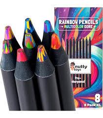 Nutty Toys Jumbo Rainbow Pencils 8 Presharpened Multicolored Pencils, Top Boy & Girl Easter Basket Stuffer Essentials, Best Goodie Bag & Colored Crayon Gift Idea 2026, Cool Art Supplies for Kids