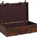 Retro Yellow Vintage Decorative Suitcase, Travel Style Storage Box, 24" Width, Medium