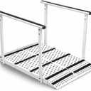 Upgraded Folding Ramp with Handrails, Portable Wheelchair Ramp with Handrail and Adjustable Flap, Heavy Duty Handicap Ramp with Handrails, 600 lbs Capacity, Carbon Steel Frame, 45.2" L x 31.5" W